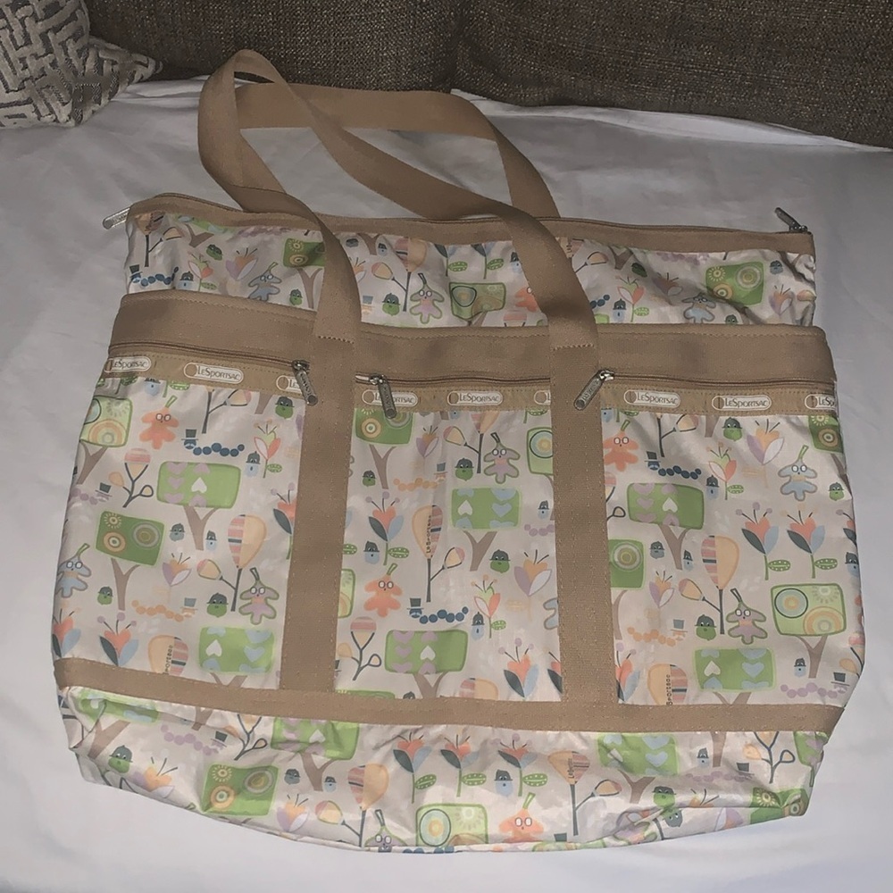 Bnwot LeSportsac Large Nylon Duffle/Tote W Matching Accessorie Bag